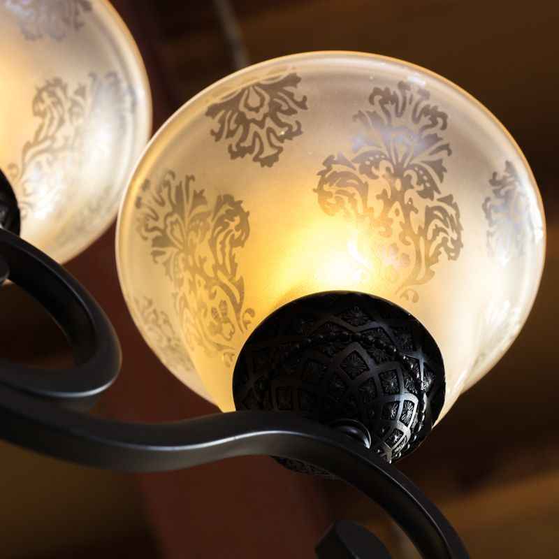 イタリア製 5灯シャンデリア ベネチアンムラノガラスシェード ロート