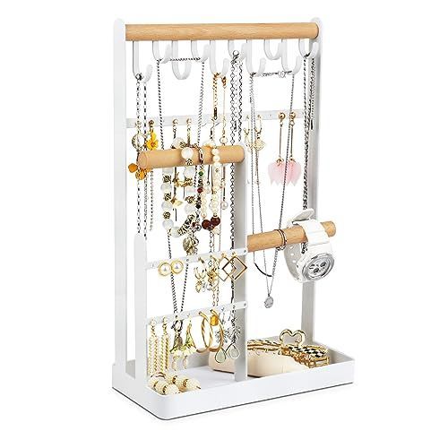 ホワイト-Ｂ Iptienda アクセサリースタンド 人気 ピアススタンド ジュエリー収納 大容量 ジュエリースタンド アクセサリー掛け ネックレス スタンド アクセサリー収納ボックス 腕時計 指輪 