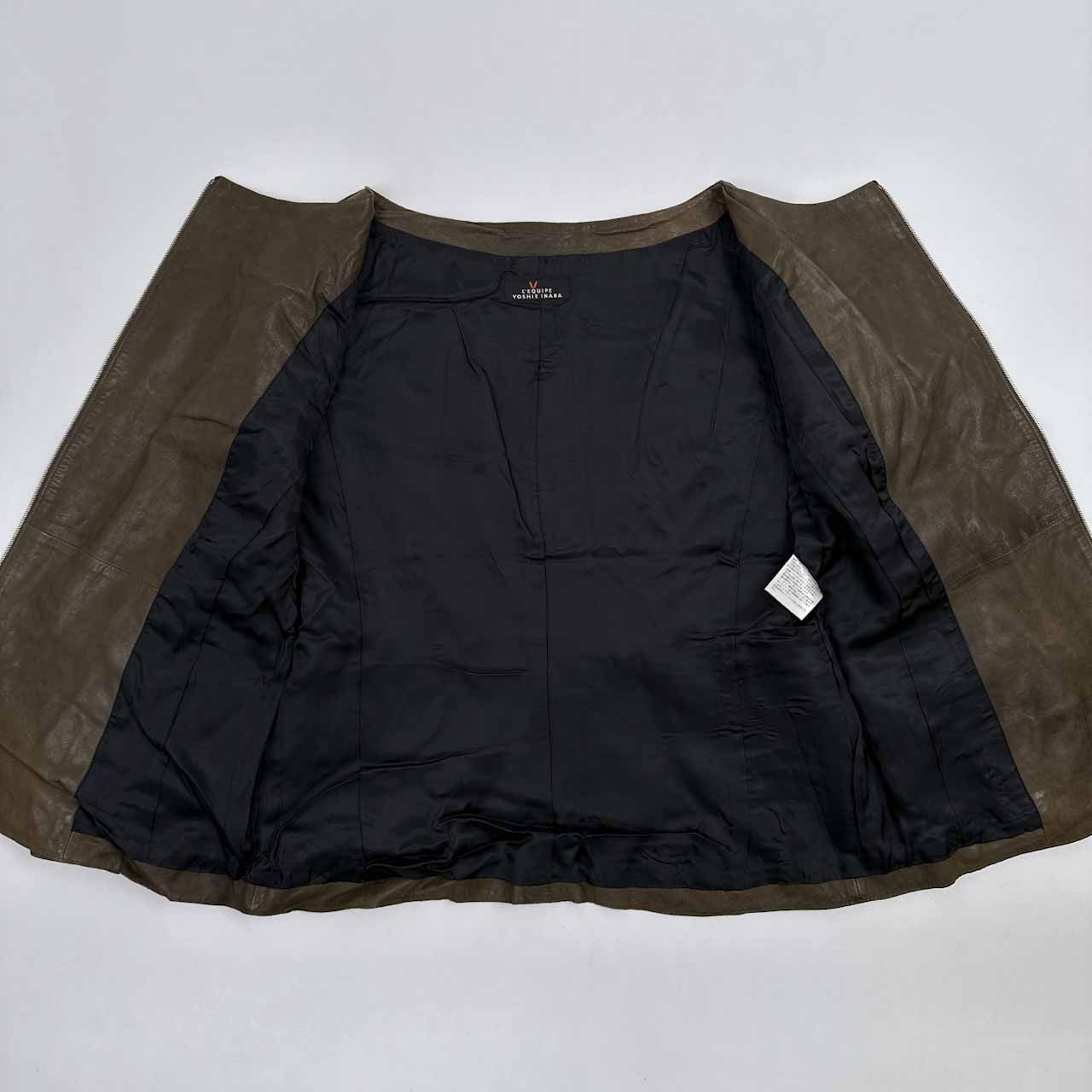L'EQUIPE YOSHIE INABA 羊革 本革 ラムレザー ダブルジップ ノー L'EQUIPE YOSHIE INABA 羊革 本革 ラムレザー ダブルジップ ノー