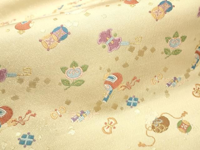 平和屋着物○本場筑前博多織 八寸名古屋帯 宝尽くし雪輪花間道