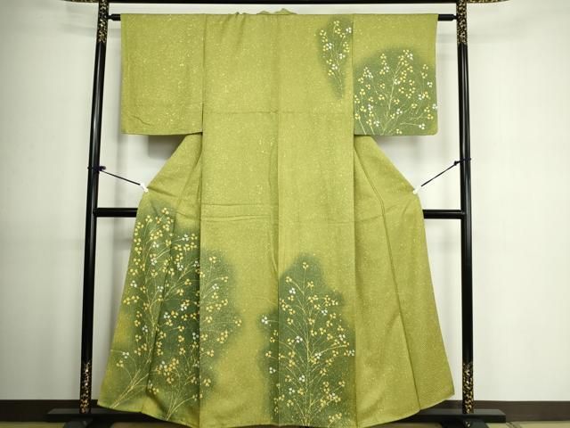 平和屋着物●訪問着　地紙草花文　暈し染め　金彩　正絹　逸品　CABE2392yc 平和屋着物□訪問着 刺繍 枝花文 暈し染め 金彩 正絹 逸品 BAAW8234yc