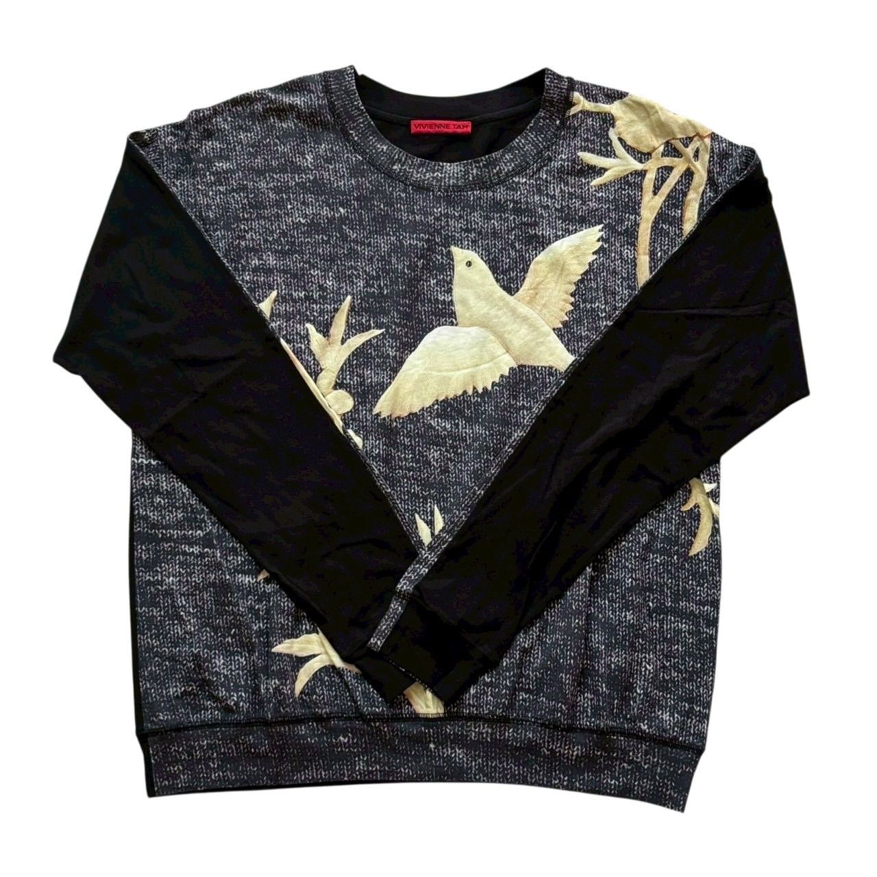 VIVIENNE TAM ヴィヴィアンタム 長袖シャツ 黒 金 鳥 レディース サイズ0 Sサイズ