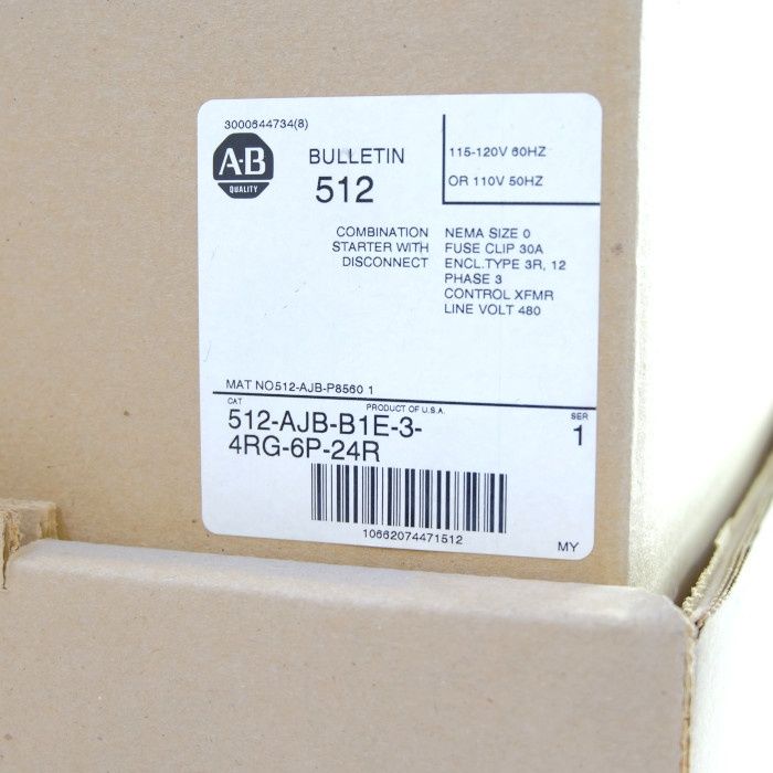 モータースターターコントロール 512-AJB-A2E-3-4RG-6P-24R