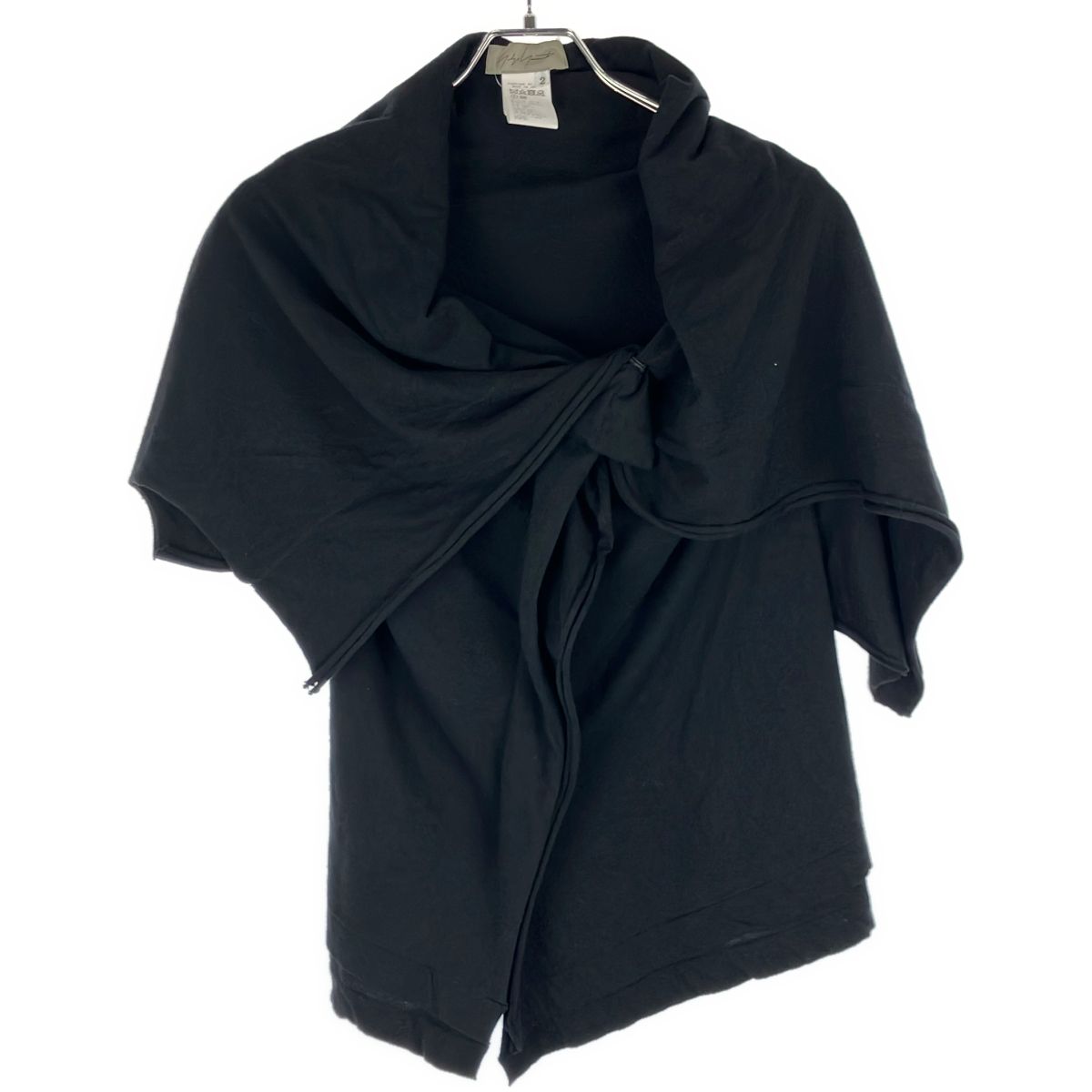 Yohji Yamamoto FEMME ヨウジヤマモト ファム 24SS ソフトジャージードレープトップス Tシャツ FS-T28-074 ブラック 2 Yohji Yamamoto FEMME ヨウジヤマモト ファム 24SS ソフトジャージー