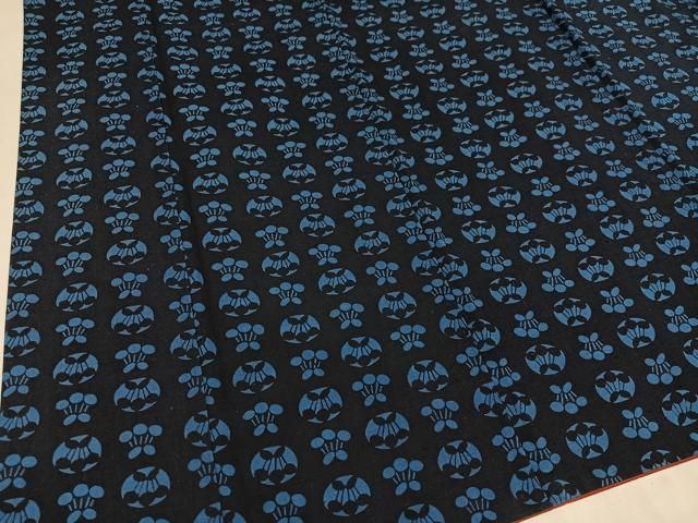 平和屋着物○真綿結城紬 本草木染 藍染 草花文 証紙付き 正絹 逸品