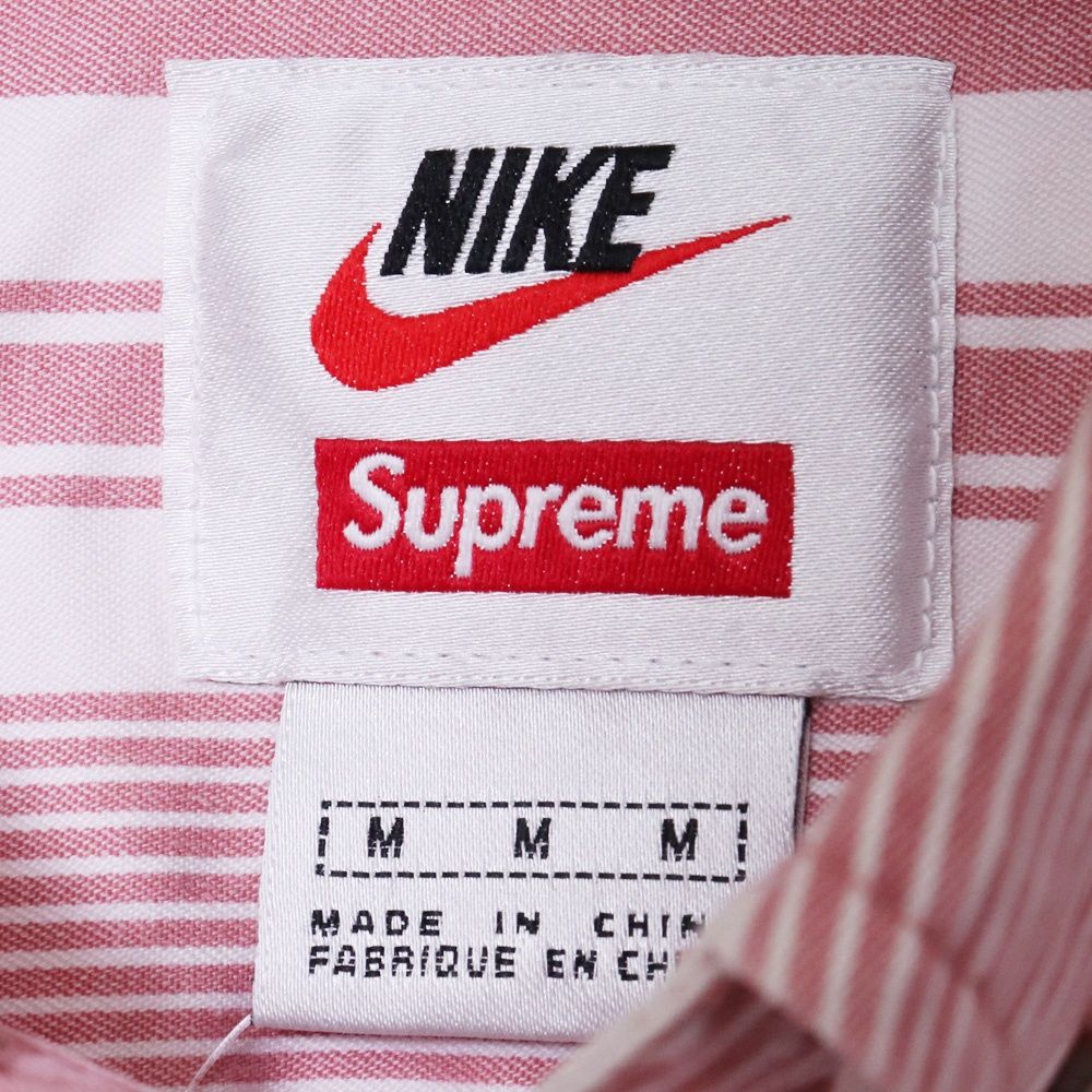 SUPREME × NIKE Cotton Twill Shirt Mサイズ ピンク