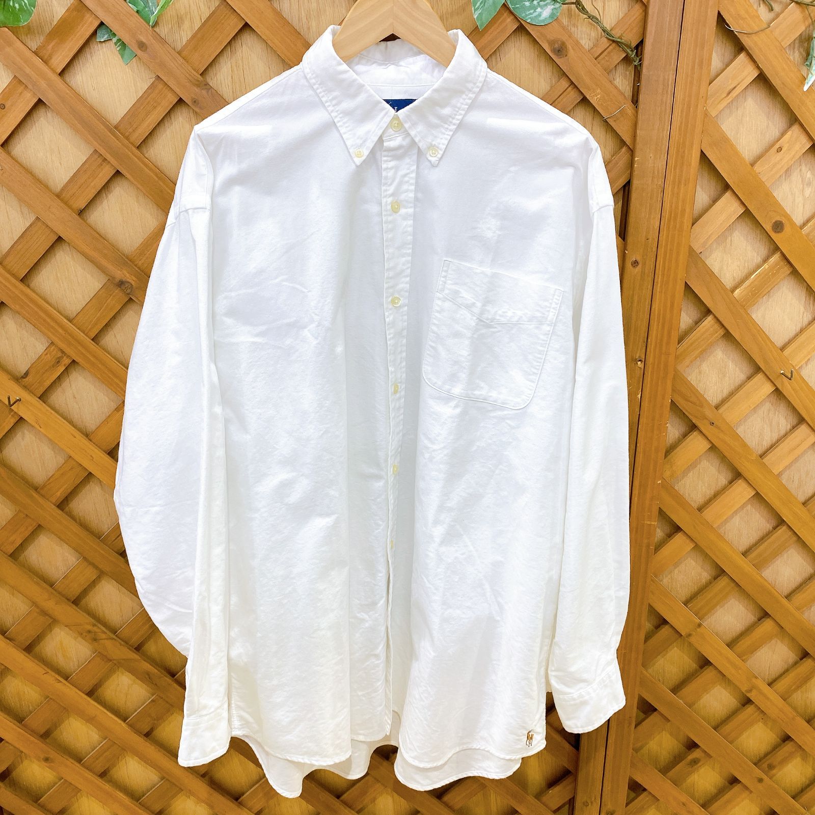 □RALPH LAUREN x BEAMS ビッグオックスフォード シャツ ホワイト L  