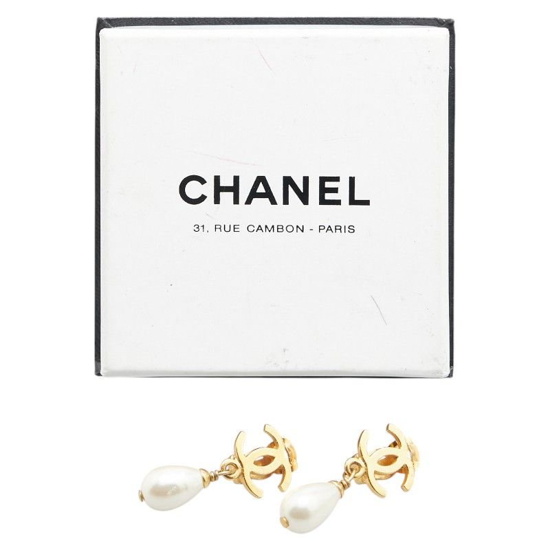 シャネル ヴィンテージ ココマーク イヤリング スイング ゴールド  