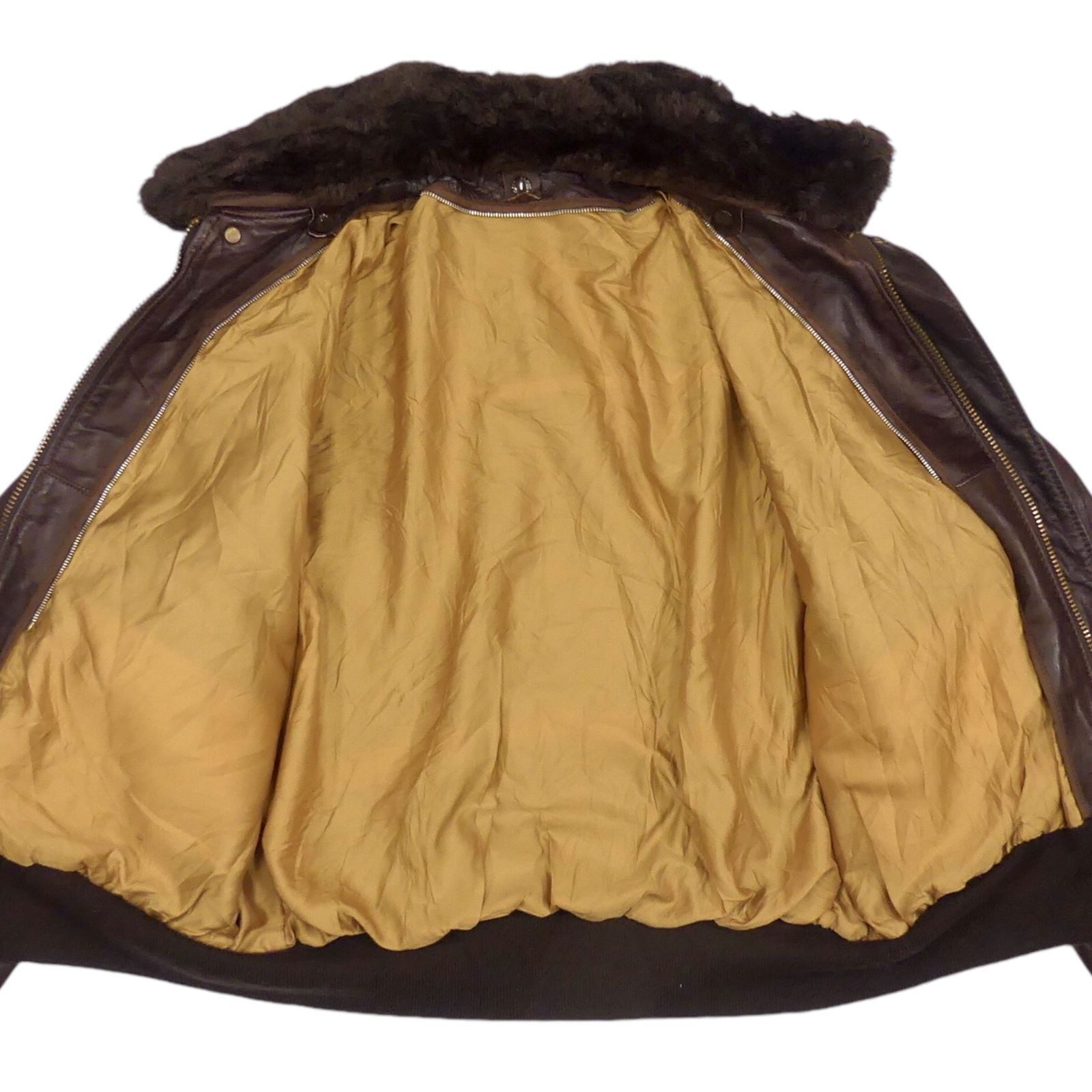 Schott ショット G-1 レザーフライトジャケット 50 茶 XXXL ボア