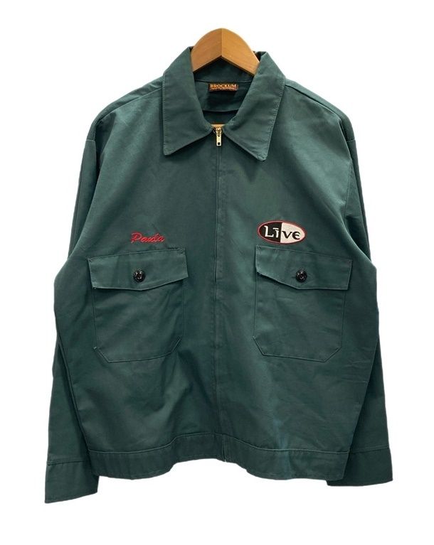 バンド band BROCKUM IDEALジップ  1994 Live ライブ Paula 刺繍ロゴ ジップアップジャケット ブルゾン  ロックバンド  ジャケット グリーン 101MT-3050