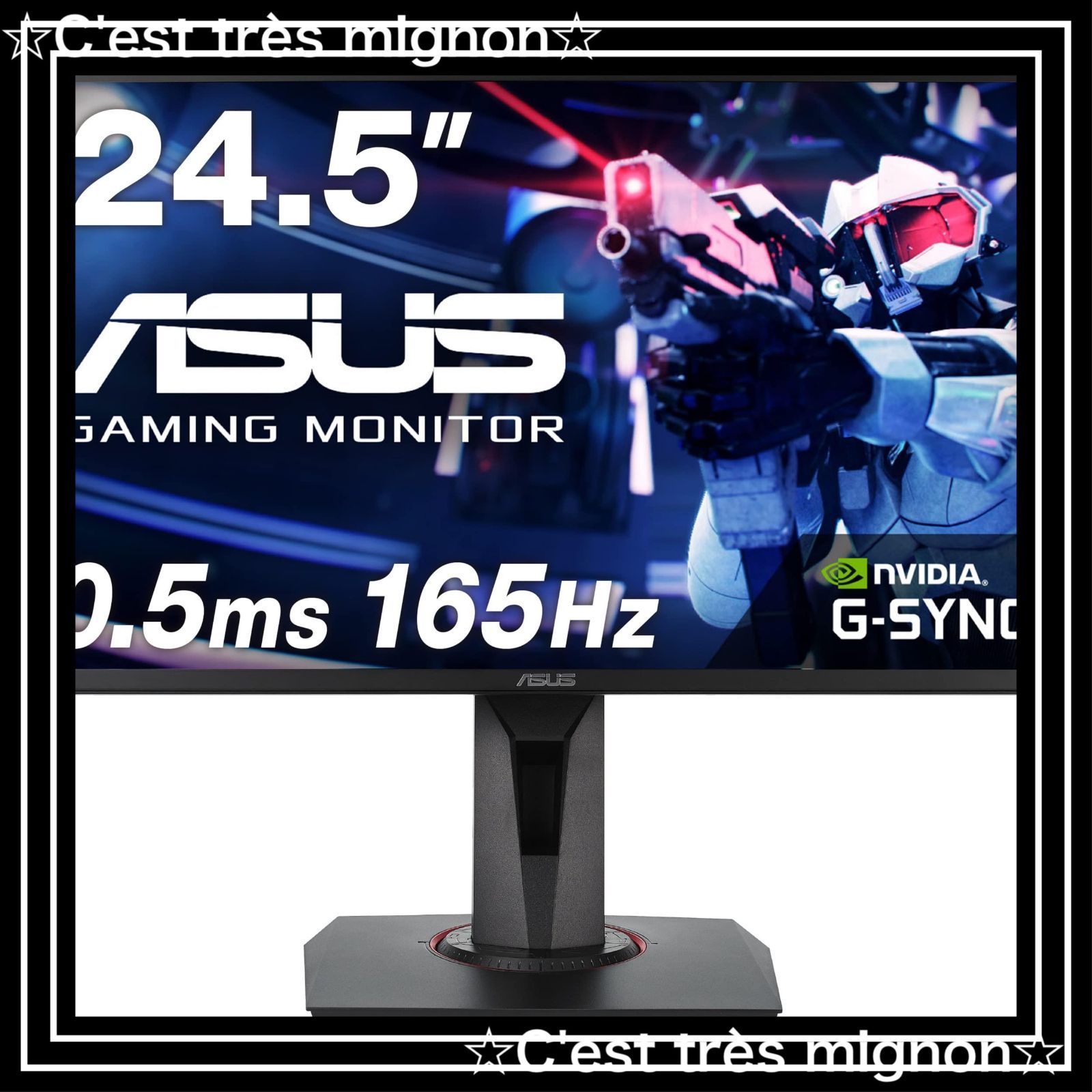 即日発送】24.5インチ モニター TN 165Hz FHD 0.5ms HDMI1.4 ゲーミングモニター DisplayPort1.2 DVI-D  スピーカー ASUS 高さ調整 縦横回転 VG258QR-J - メルカリ