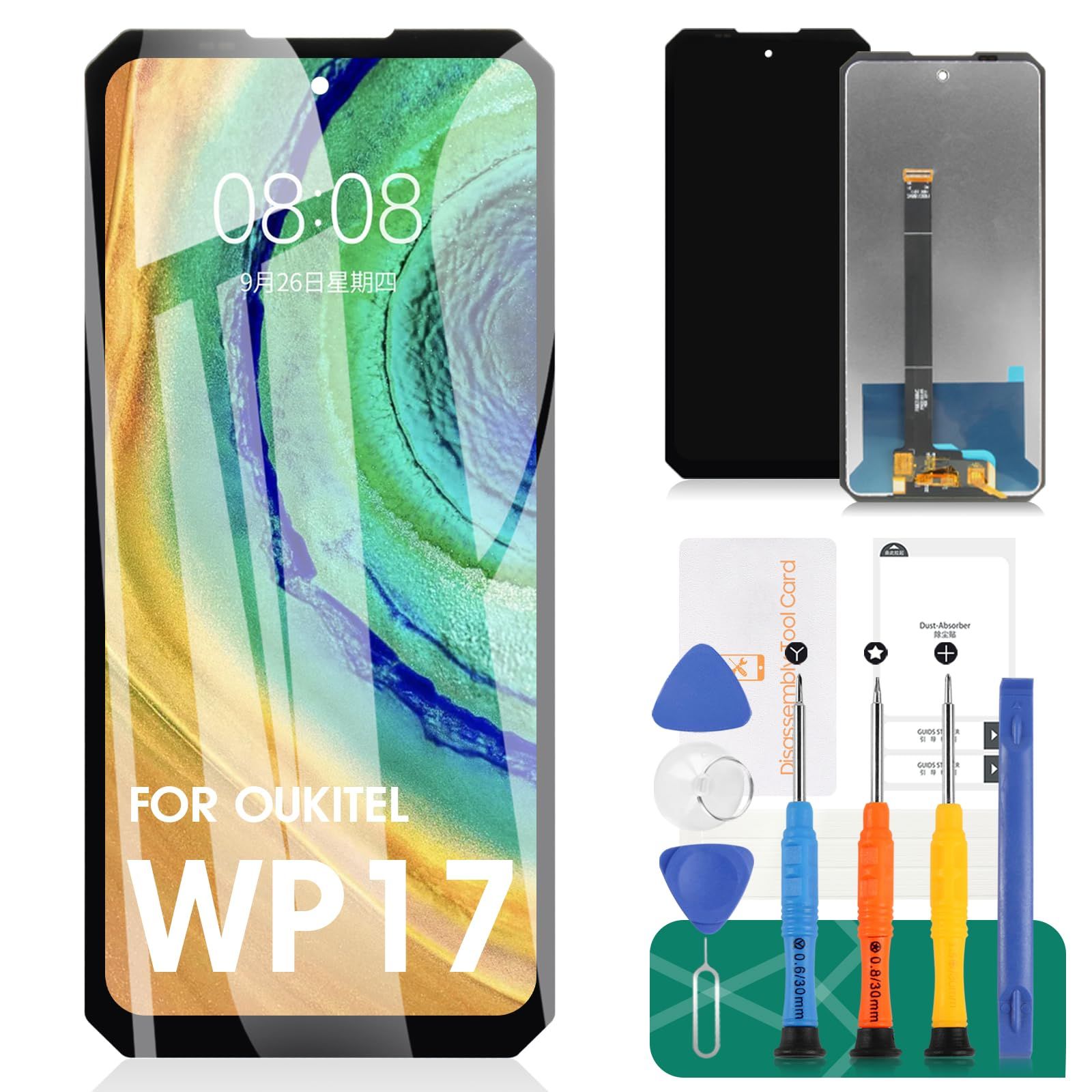 Oukitel WP17 6.8インチスクリーン交換用 Oukitel WP17 LCDディスプレイタッチスクリーンデジタイザーアセンブリ交換修理部品