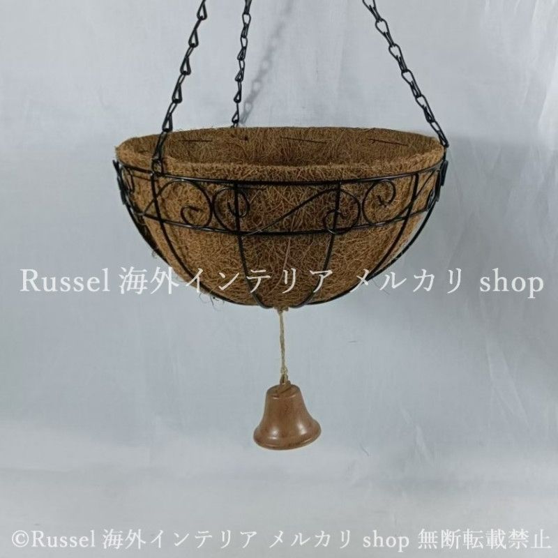 プランター ハンキング 鉢植え ラウンド 植木鉢 バスケット ココナッツパーム アイアンハンギング ガーデニング 雑貨 ガーデン雑貨 ガーデンインテリア ガーデン インテリア 庭の装飾 お洒落 おしゃれ 8-14 STEELWINDOWSANDDOORS_COM