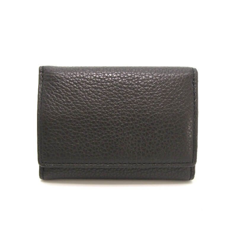 JAM HOME MADE ジャムホームメイド 三つ折り財布 REIWA ミニ財布 フラグメントケース 牛革 シュリンク風型押し ブラック