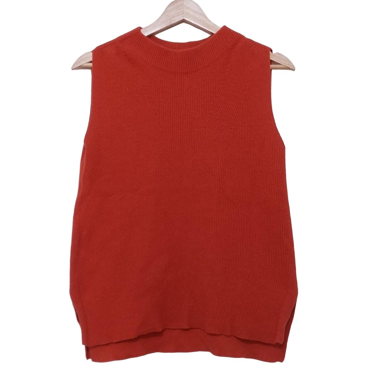 green label relaxing グリーンレーベルリラクシング ノースリーブセーター レディース - ブラウン クルーネック