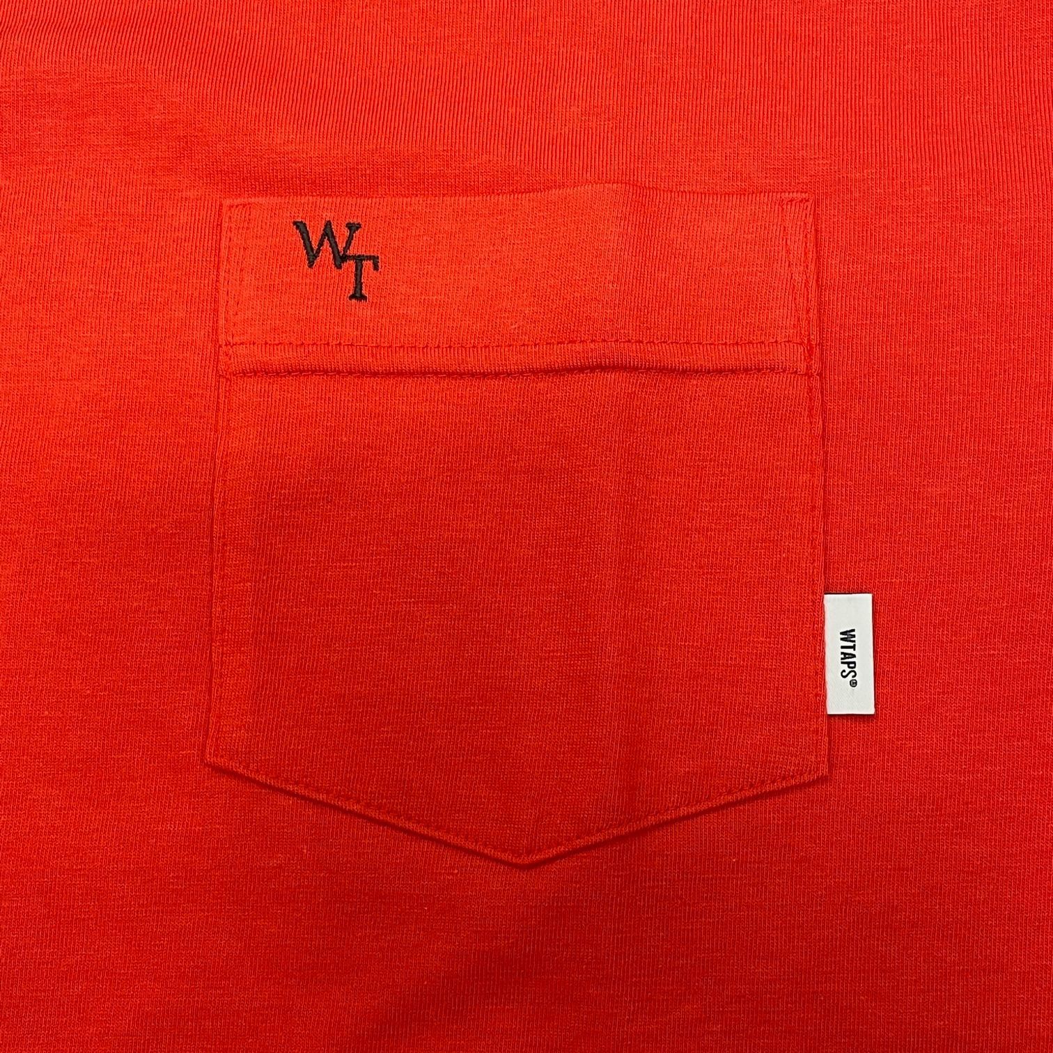 新品 WTAPS 23SS SAC 01 / SS / CTPL. LEAGUE / ORANGE 231ATDT-CSM37 胸ポケット Tシャツ  ダブルタップス 2 55631A