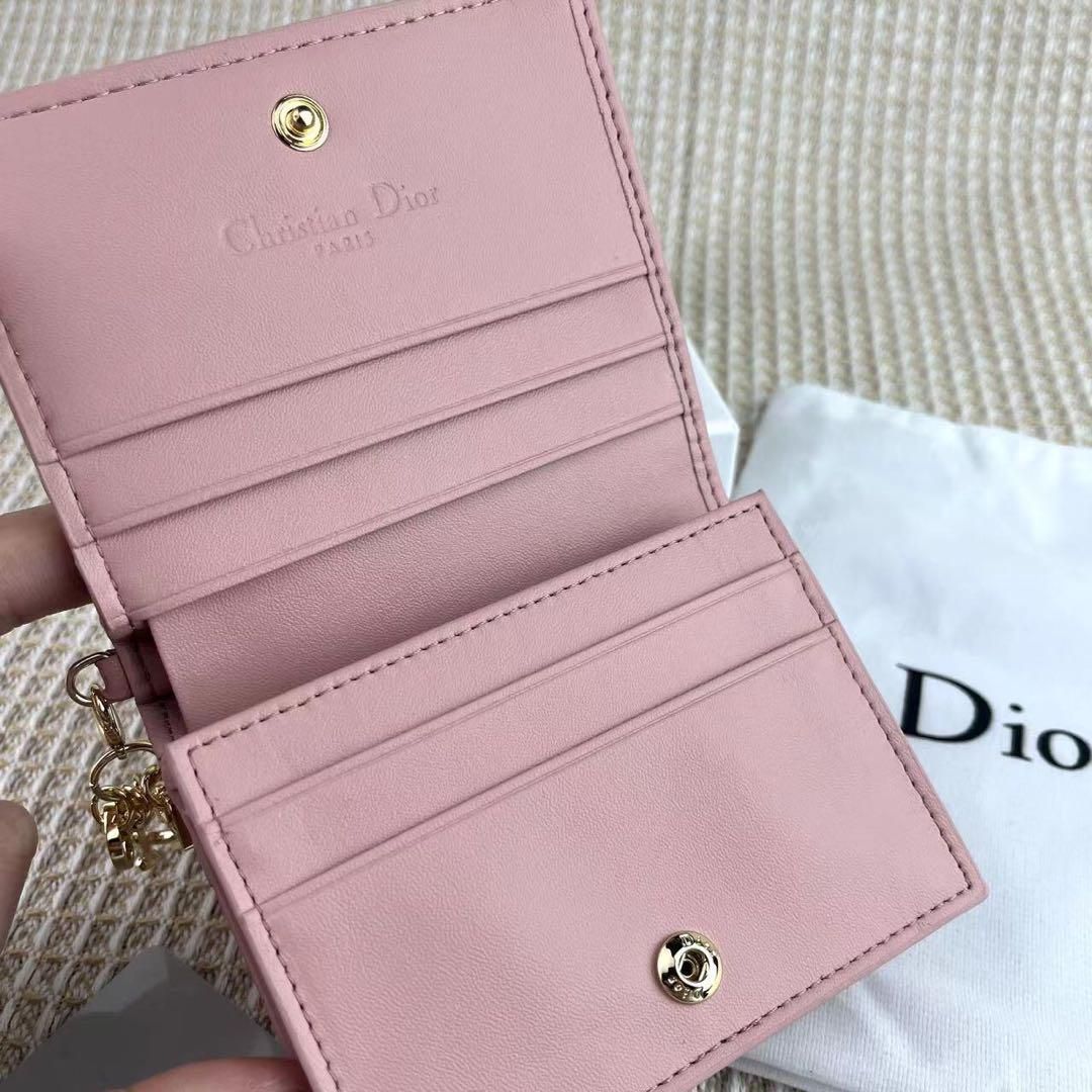 美品 LADY DIOR ロータスウォレット 二つ折り財布 ピンク - メルカリ