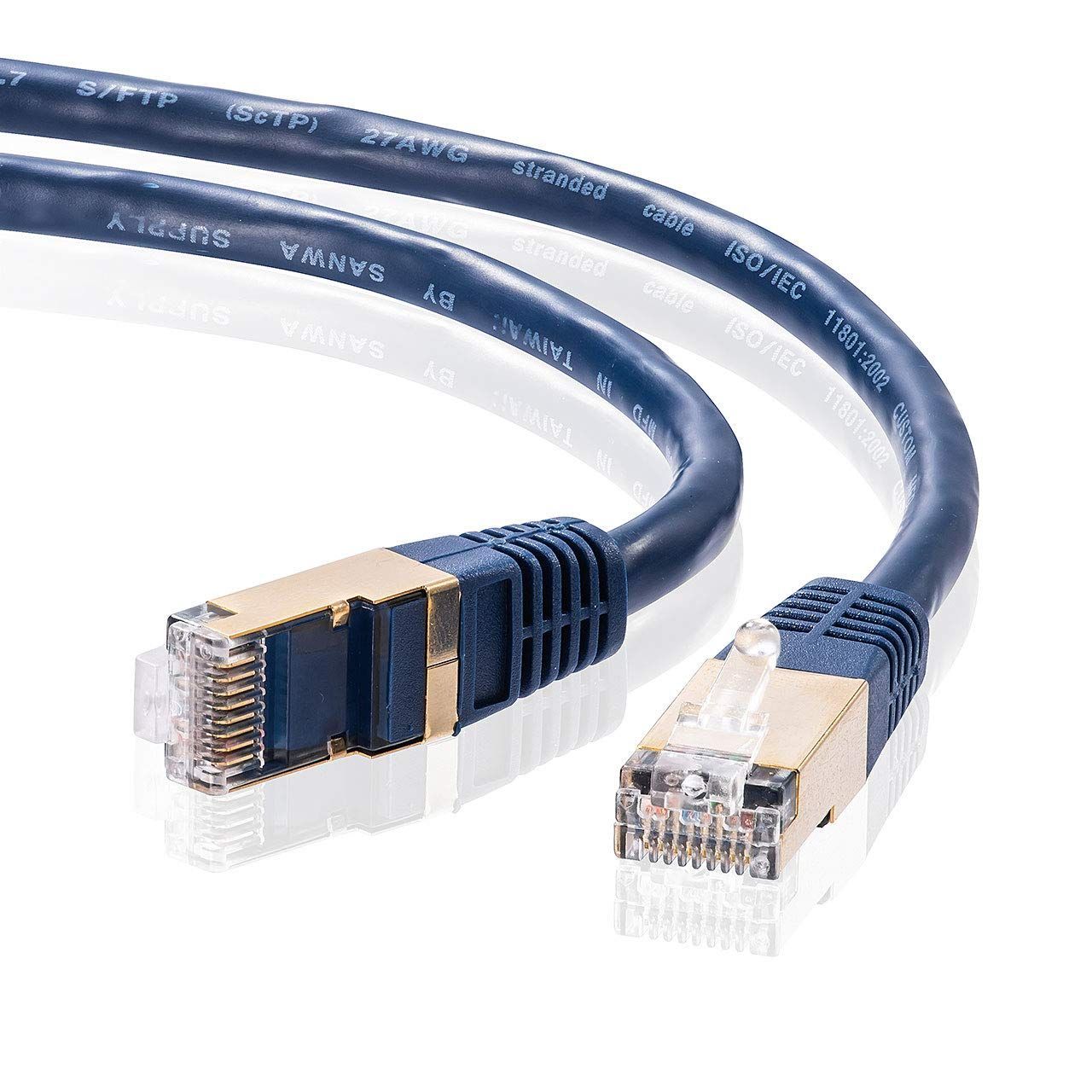 【人気商品】ネイビーブルー RJ45 KB-T7-02NVN 10Gbps/600MHz (2m) CAT7LANケーブル サンワサプライ