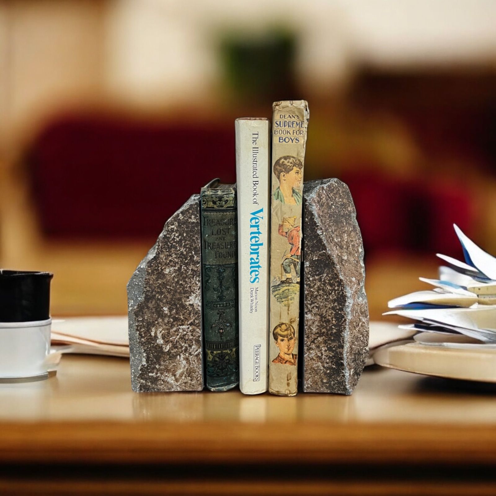本小松石 ブックエンド Honkomatsu Stone Book Stand - 卸売 Medium