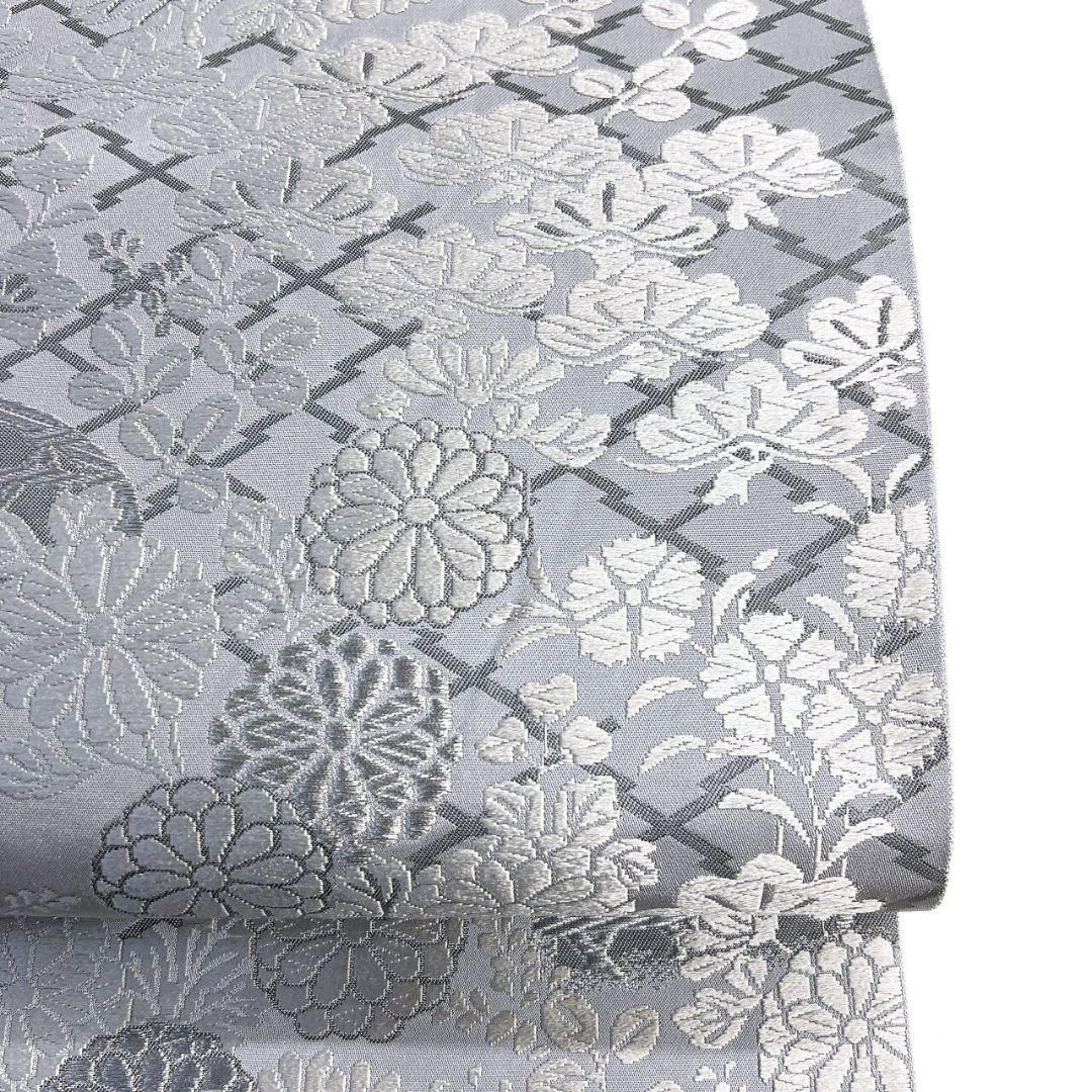 唐織　菊花　松　萩　松川菱　グレーカラー　袋帯　着物　122a p 唐織 菊花 松 萩 松川菱 グレーカラー 袋帯 着物 122a p - メルカリ