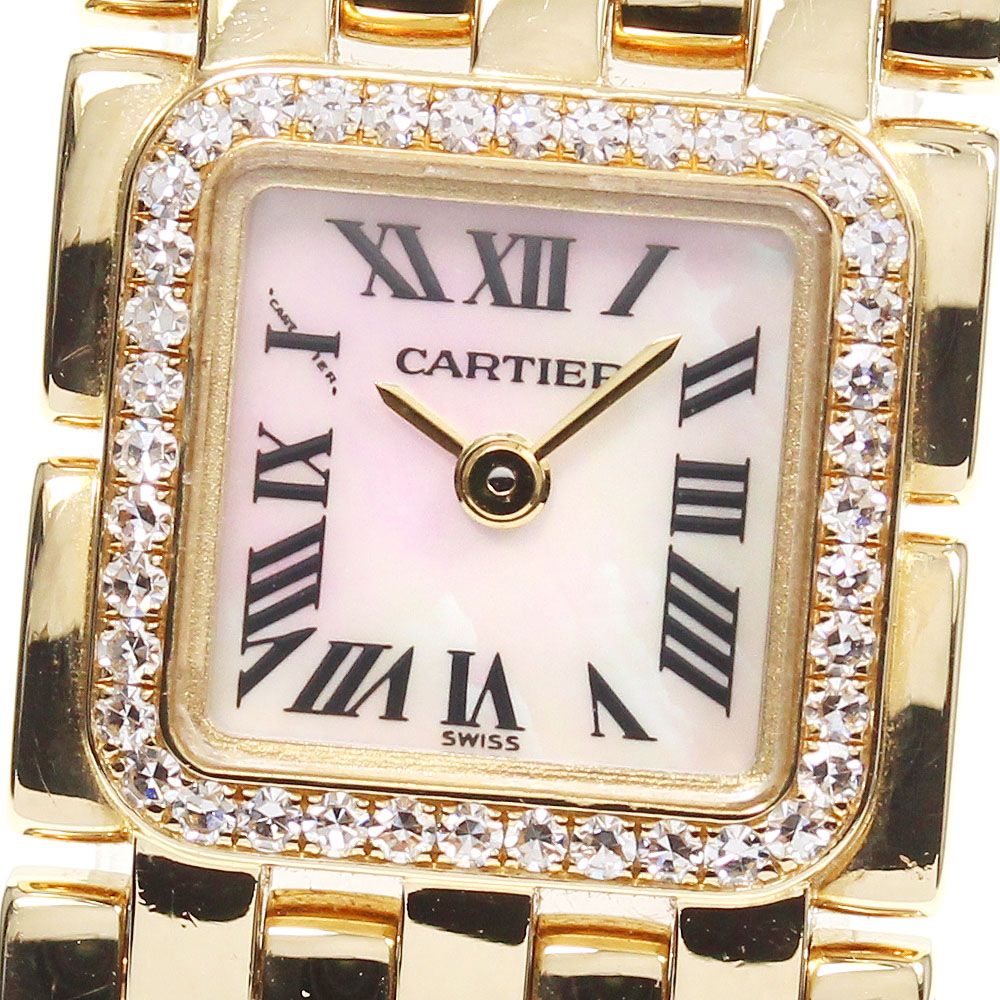 カルティエ CARTIER WG3001T7 ミニパンテール リュバン K18YG ダイヤベゼル クォーツ レディース良品_737668