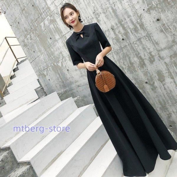 エレガントロングドレス✨春夏パーティー結婚式用 KOEISTORE パーティードレス レディース 春 夏 春夏 紺 結婚式