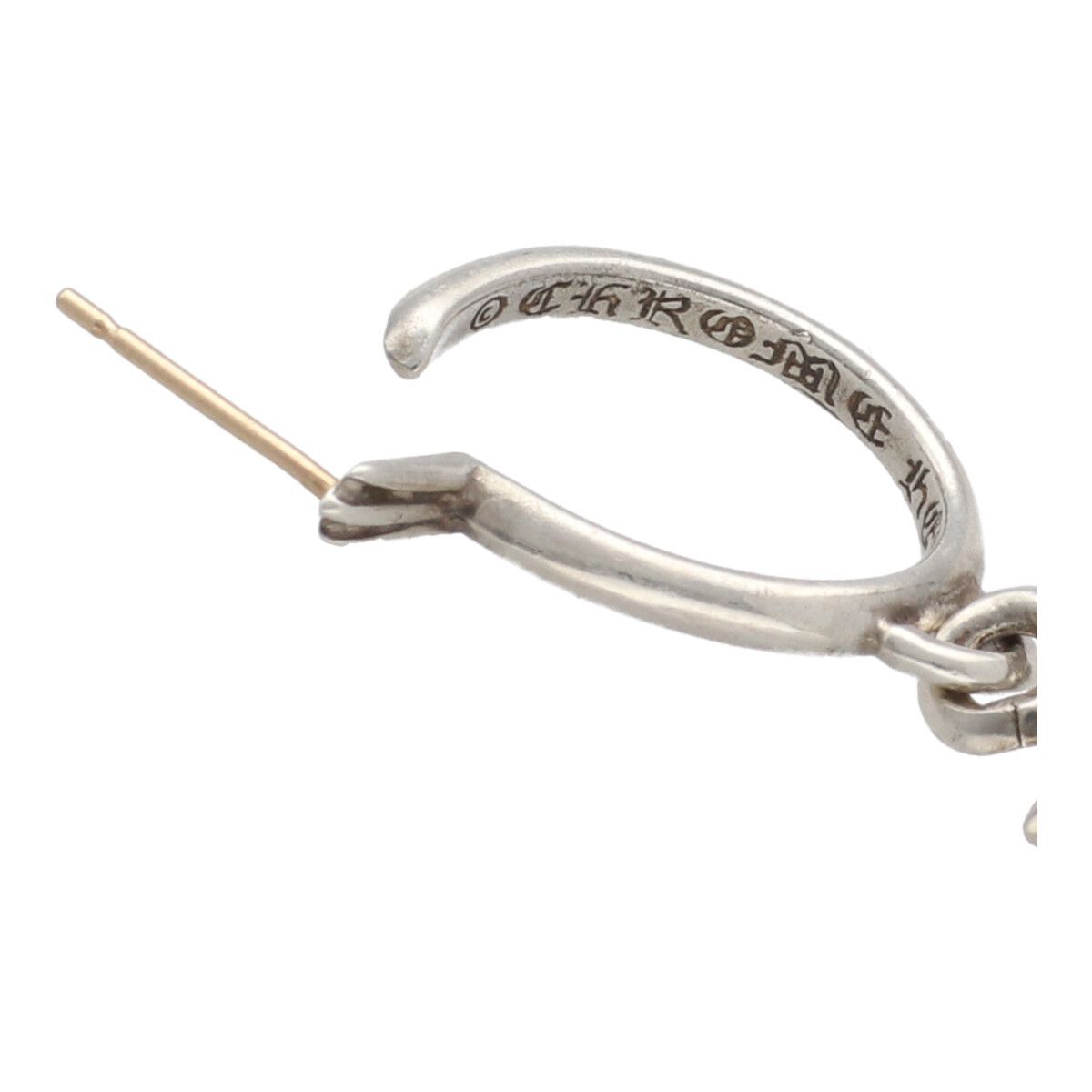 中古】 CHROME HEARTS クロムハーツ タイニーCHクロス フープピアス