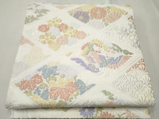 平和屋着物●六通柄袋帯　貝紫唐織　百吉祥文　金糸　正絹　逸品　CAAU9224hy 平和屋着物○六通柄袋帯 貝紫唐織 百吉祥文 金糸 正絹 逸品 CAAU9224hy