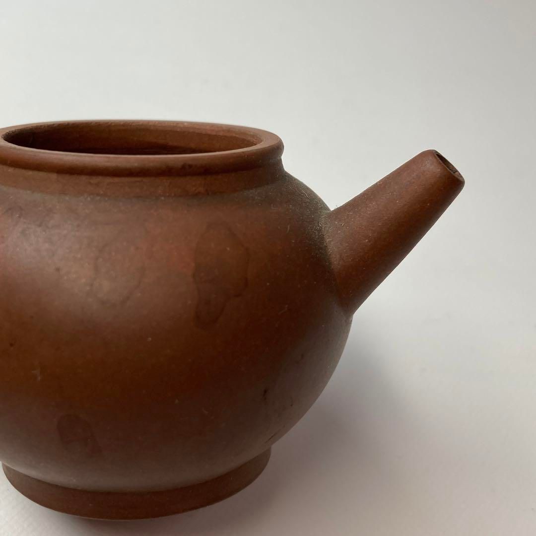 孟臣 朱泥 急須 幅約8 8㎝ 本さ5 0520