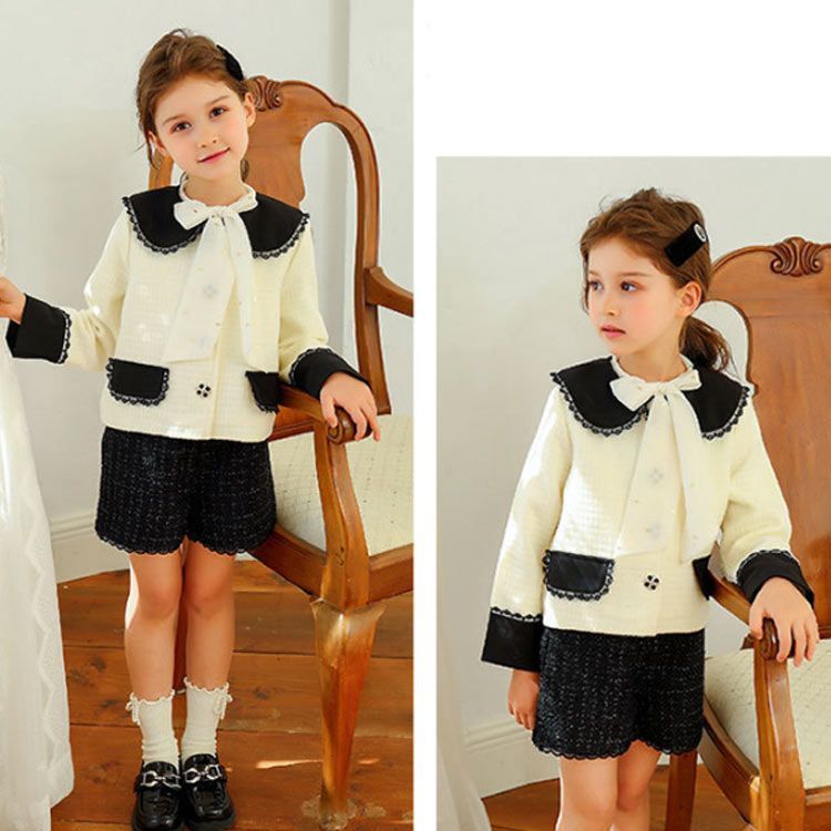 送料無料 2点セット 入学式 スーツ 子供服 女の子 ジャカード 卒業式  