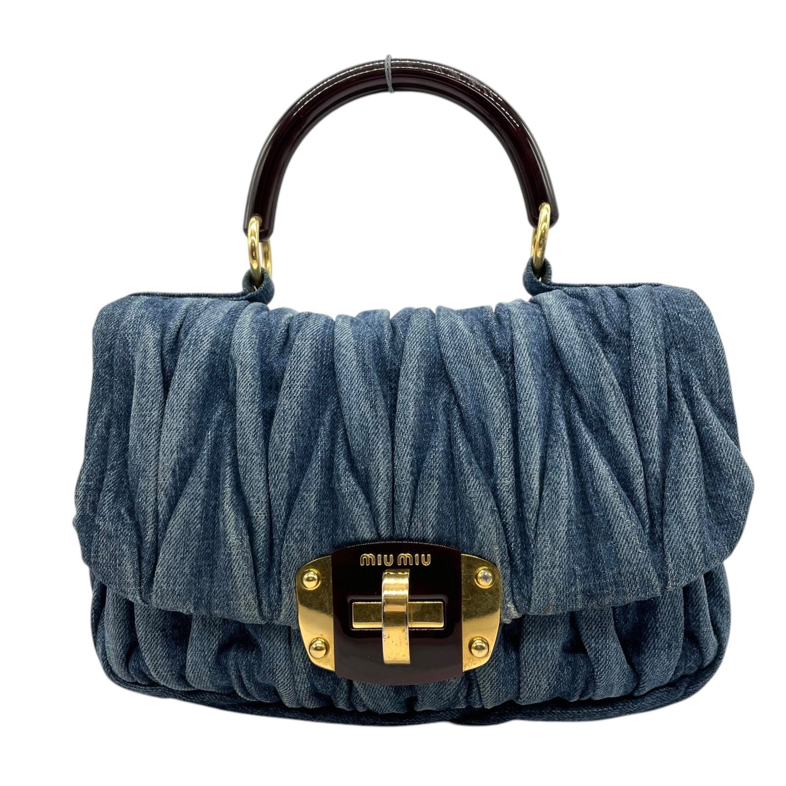 miumiu ミュウミュウ マテラッセ デニム ハンドバッグ 2way ブルー