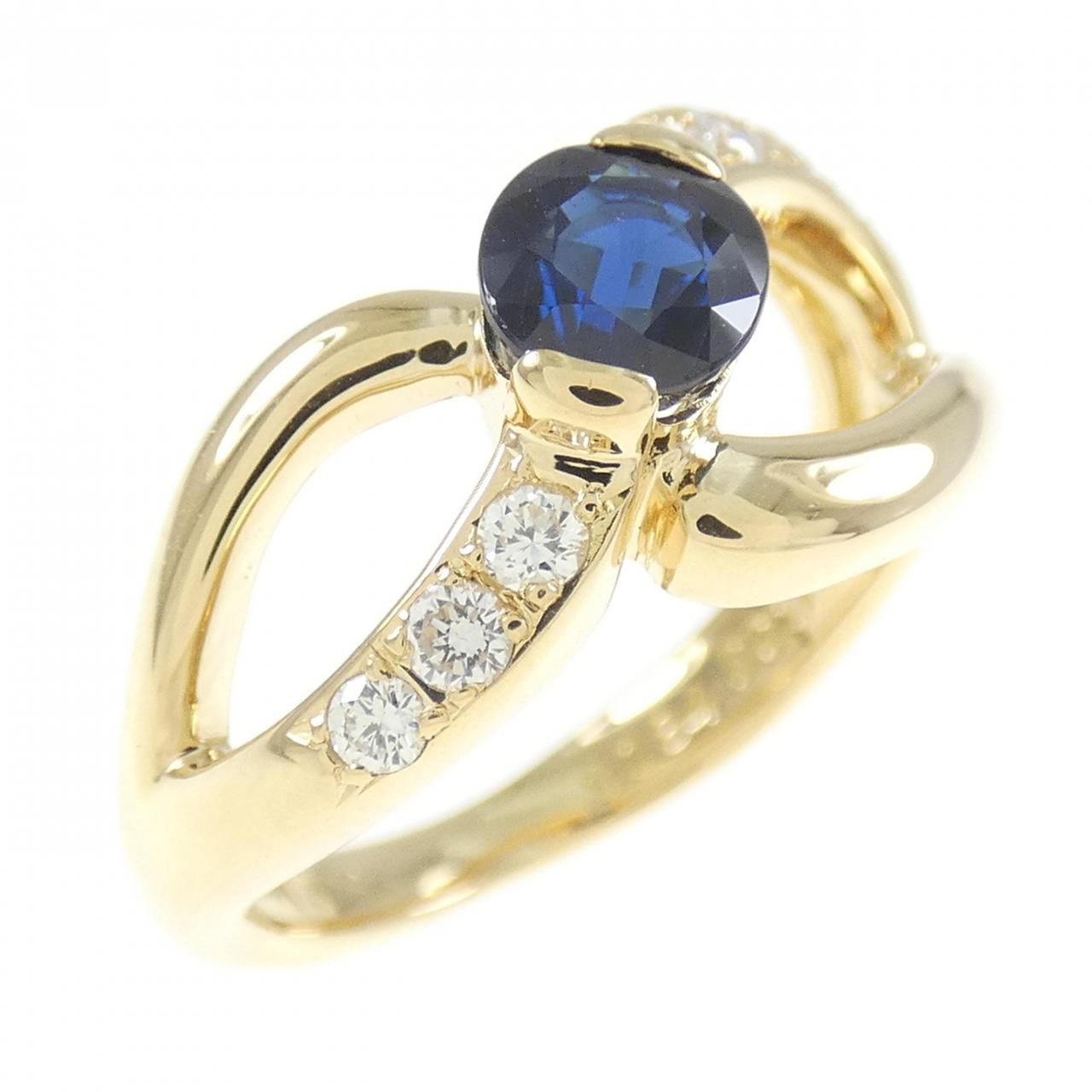 K18YG サファイヤ リング 0.84CT Lucky k18WG トルコ石.マルチ