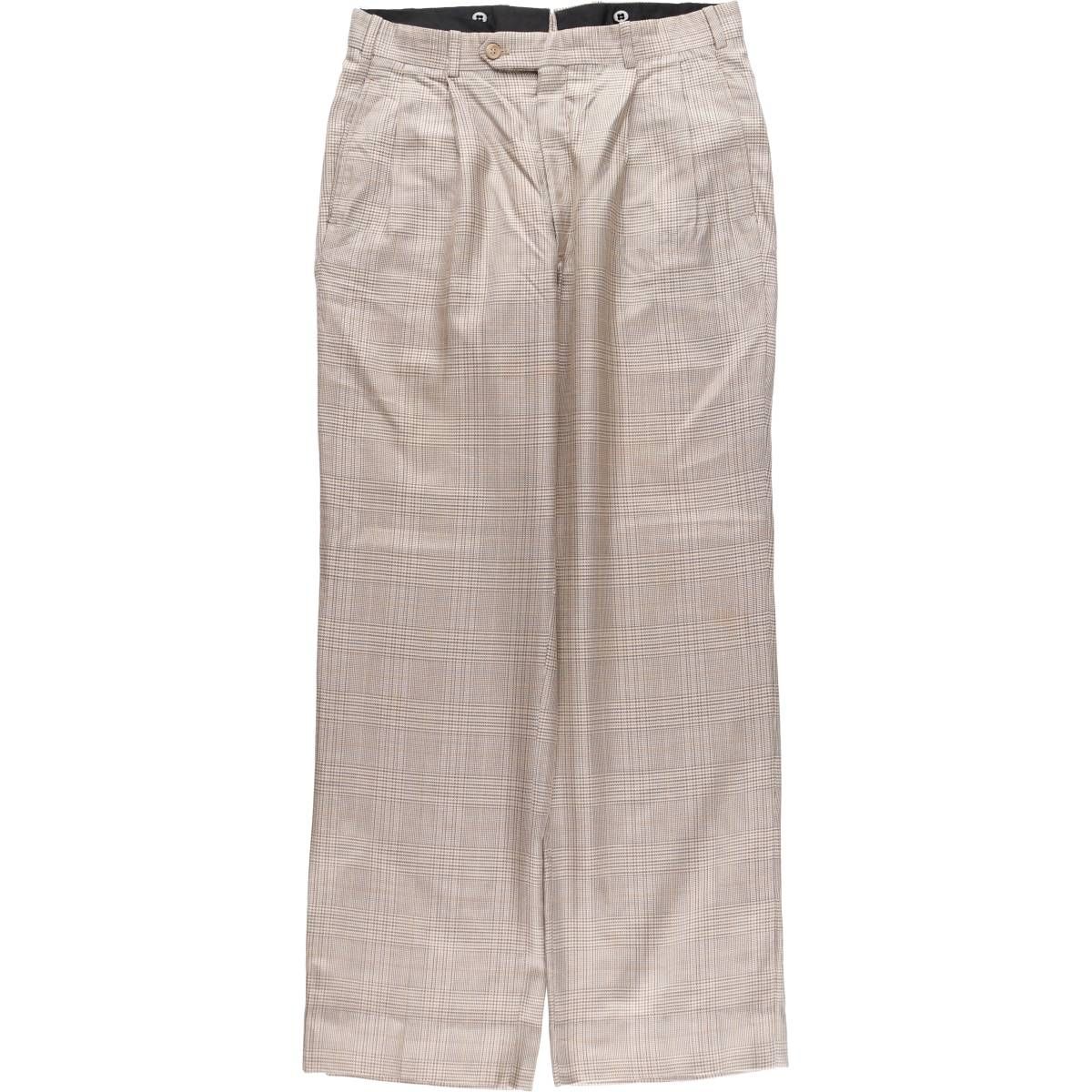古着 NORDSTROM チェック柄 ワンタック スラックスパンツ メンズw32相当/eaa509249