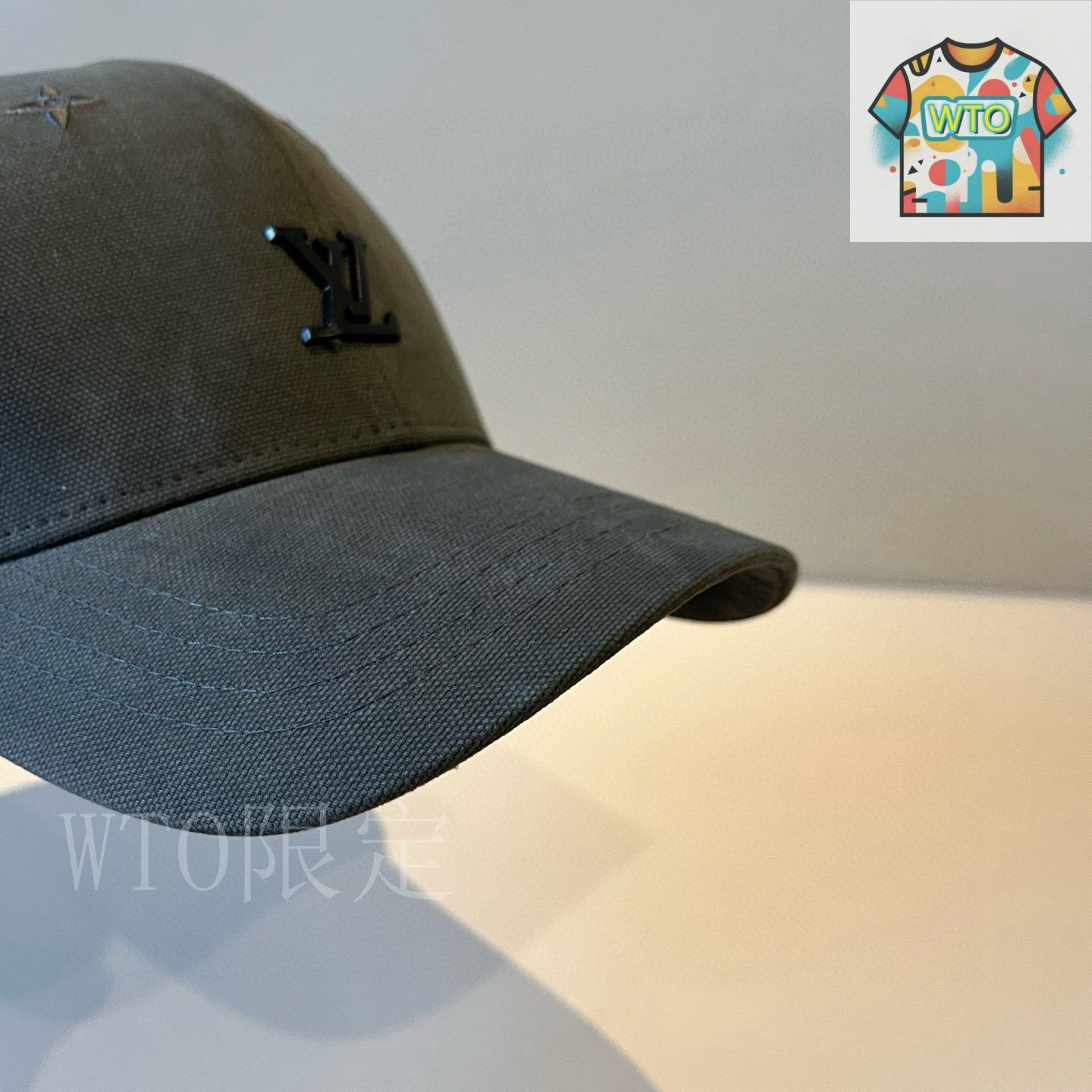 Louis Vuitton ロゴ柄 ベースボールキャップ グレー/ベージュ 今日特価】Louis Vuitton 新作 LV ベースボールキャップ-3