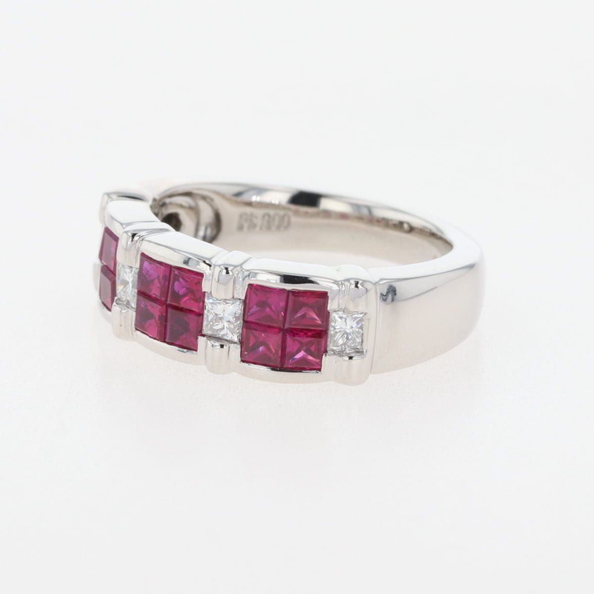 ルビー デザインリング プラチナ 指輪 メレダイヤ リング 11.5号 Pt900 ルビー ダイヤモンド レディース