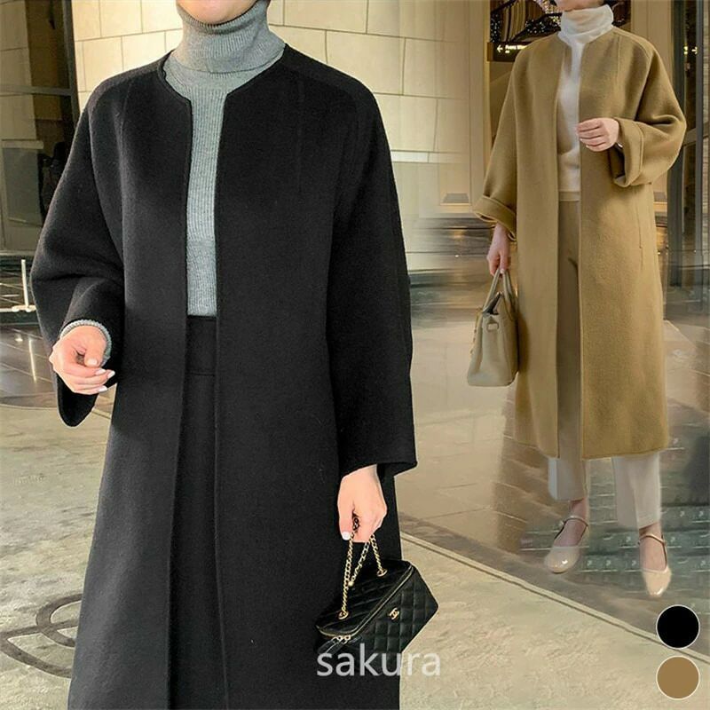 オーバーサイズ ロングコート ノーカラーコート コート ロングコート レディース ノーカラー アウター ジャケット ロング丈 ゆったり きれ