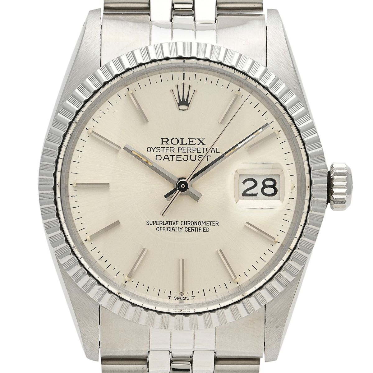 ロレックス ROLEX デイトジャスト クロノメーター 16030 腕時計 SS 自動巻き シルバー メンズ 【中古】