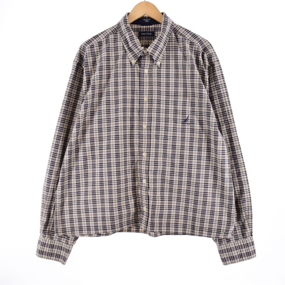 古着 ノーティカ NAUTICA 長袖 ボタンダウン コットンチェックシャツ メンズXL/eaa336144