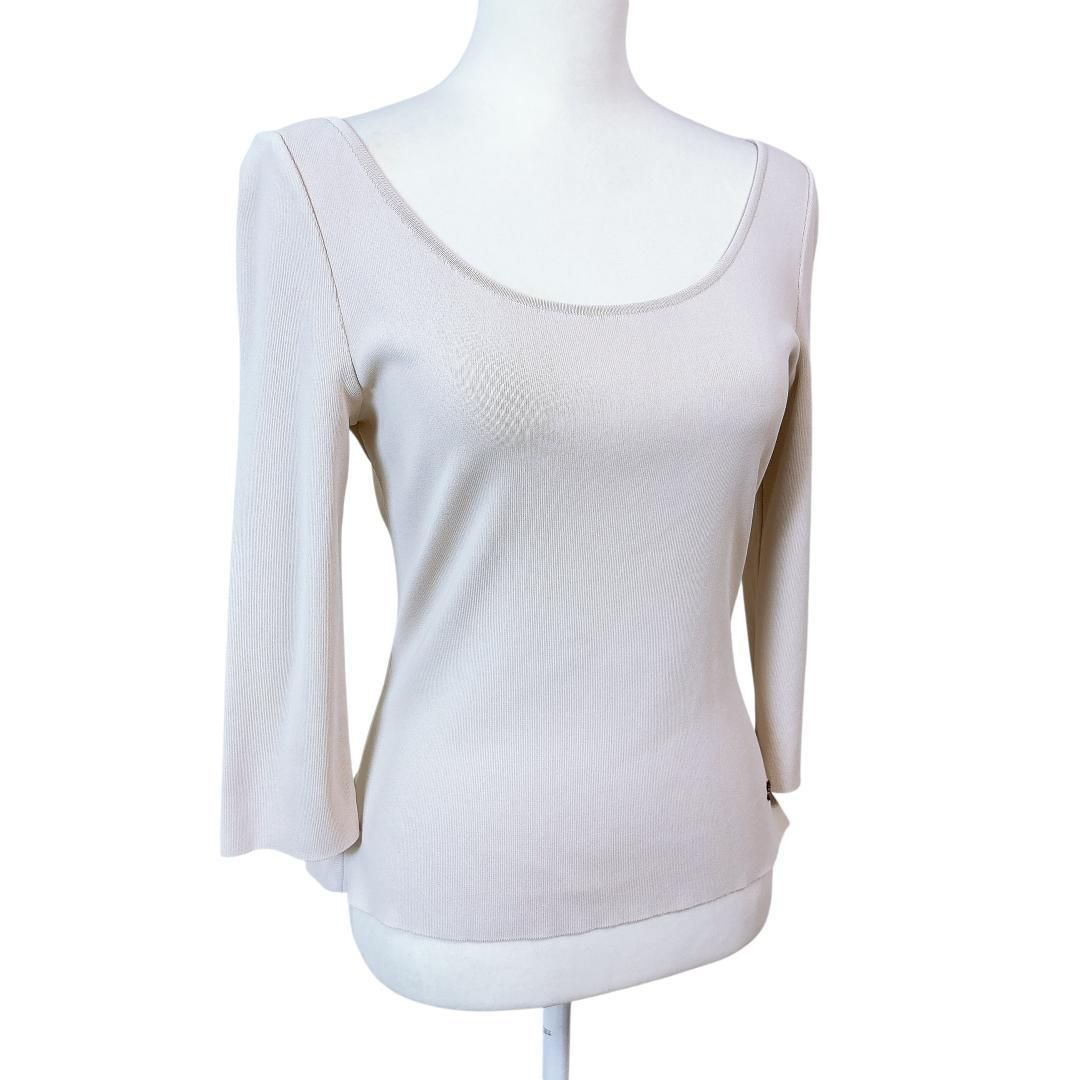 フォクシーニューヨーク 長袖ニットカットソー プレート 40 ベージュ