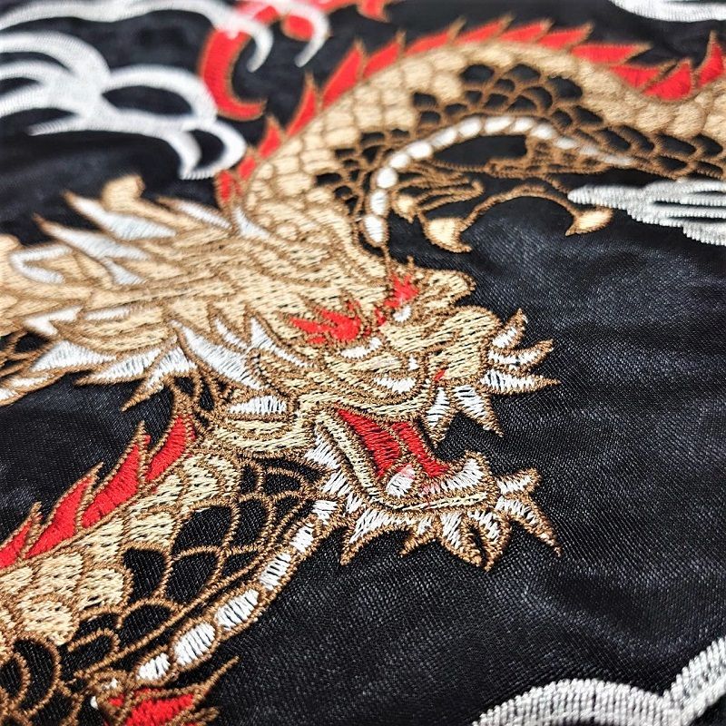 新品 【新主己】 ブラック 双龍・富士 刺繍スカジャン （Ｍ、Ｌ、LL） - メルカリ