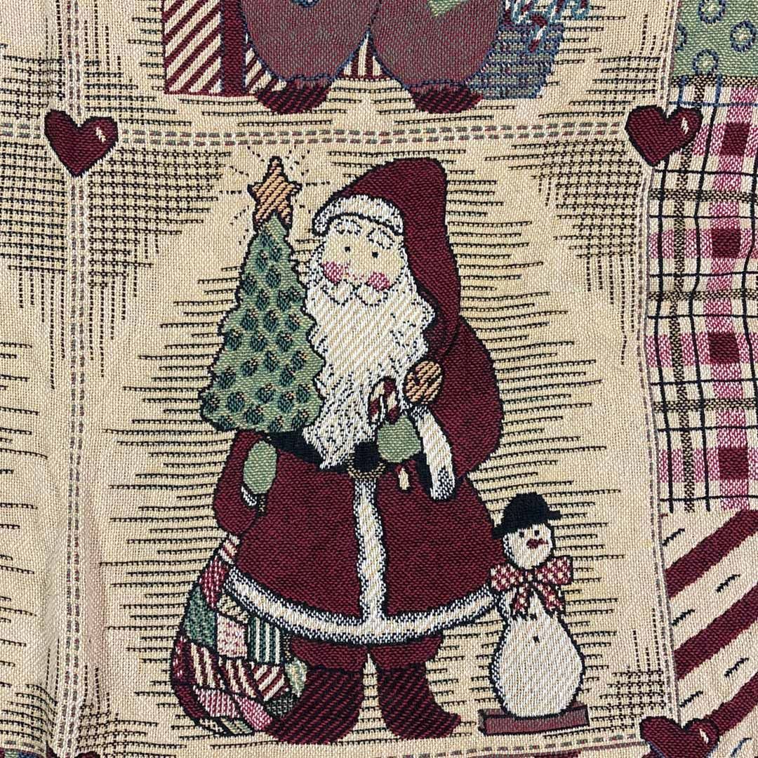 vintage ラグ カーペット、クリスマス、サンタクロース、パッチワーク596 vintageラグ カーペット サンタ パターン クリスマス 2148