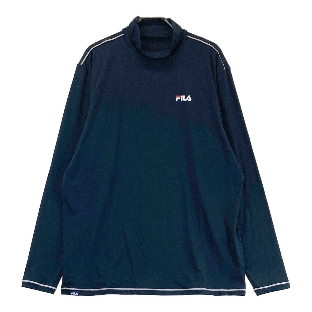 サイズ：LL FILA GOLF フィラゴルフ  ハイネック 長袖 インナーTシャツ  ネイビー系 [240101326605]# ゴルフウェア メンズ ストスト