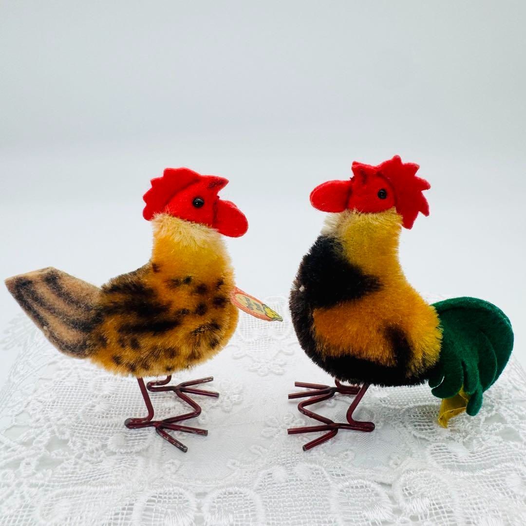 シュタイフ★Rooster&Hen★にわとりペア/雄鶏&雌鶏/ルースター&ヘン 送料無料☆シュタイフ☆Rooster&Hen☆にわとりペア/雄鶏&雌鶏
