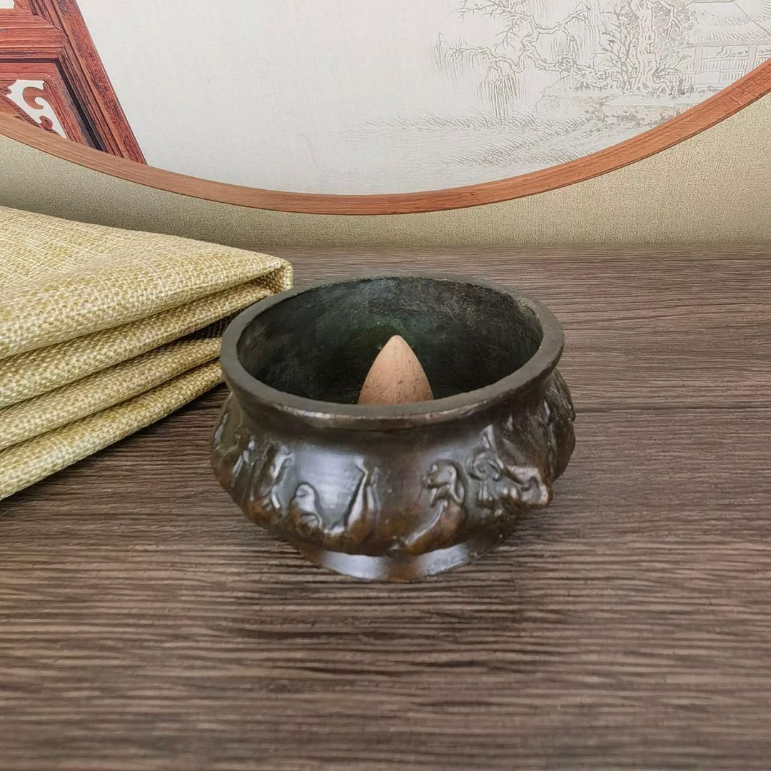 十二支線香浮彫り香炉 香道具 装飾品 工芸品 美術品 置物 - メルカリ