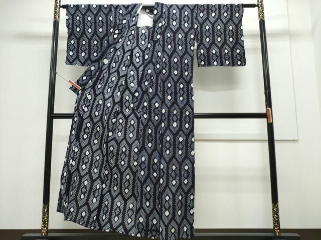 平和屋着物∴夏物 浴衣 有松鳴海絞り 亀甲菱文 綿 CAAY4618ng