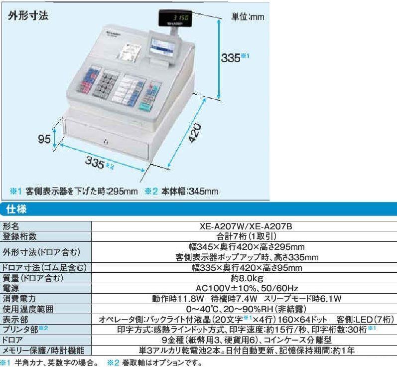 都内で 3/2店名設定無料物販向10部門シャープレジスターXE-A207 PCで 