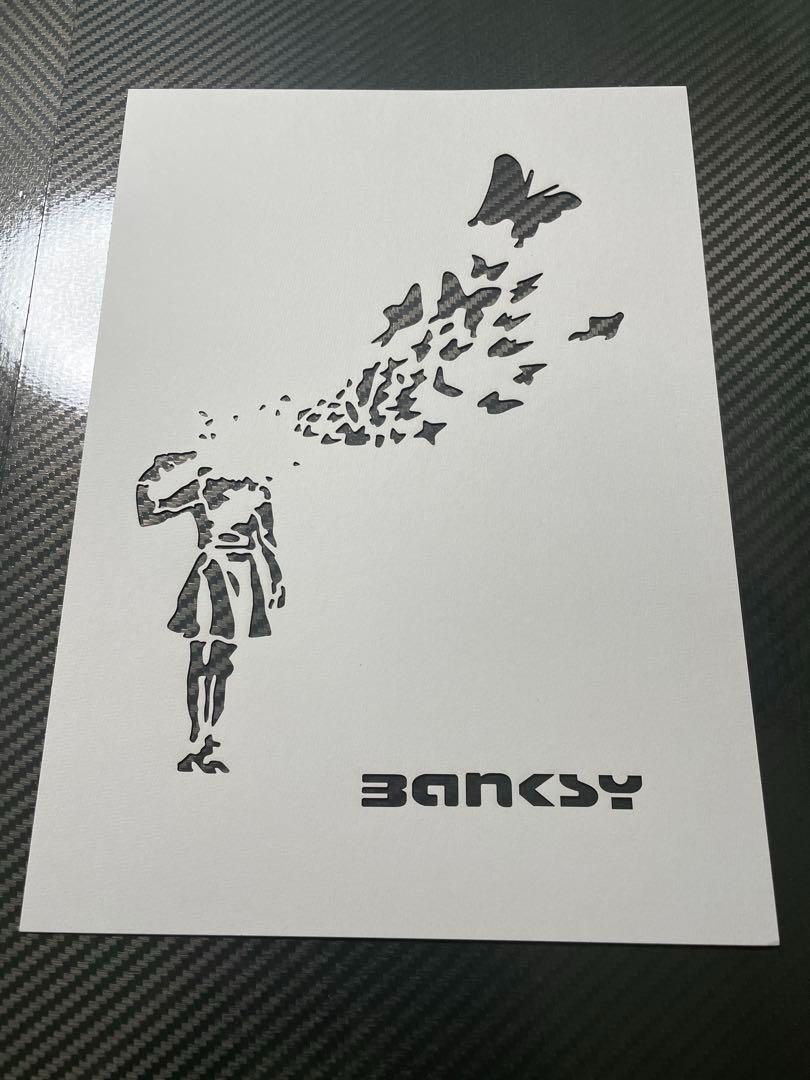 バンクシー BANKSY 拳銃と少女 Ａ４ 厚紙 ステンシルシート（054
