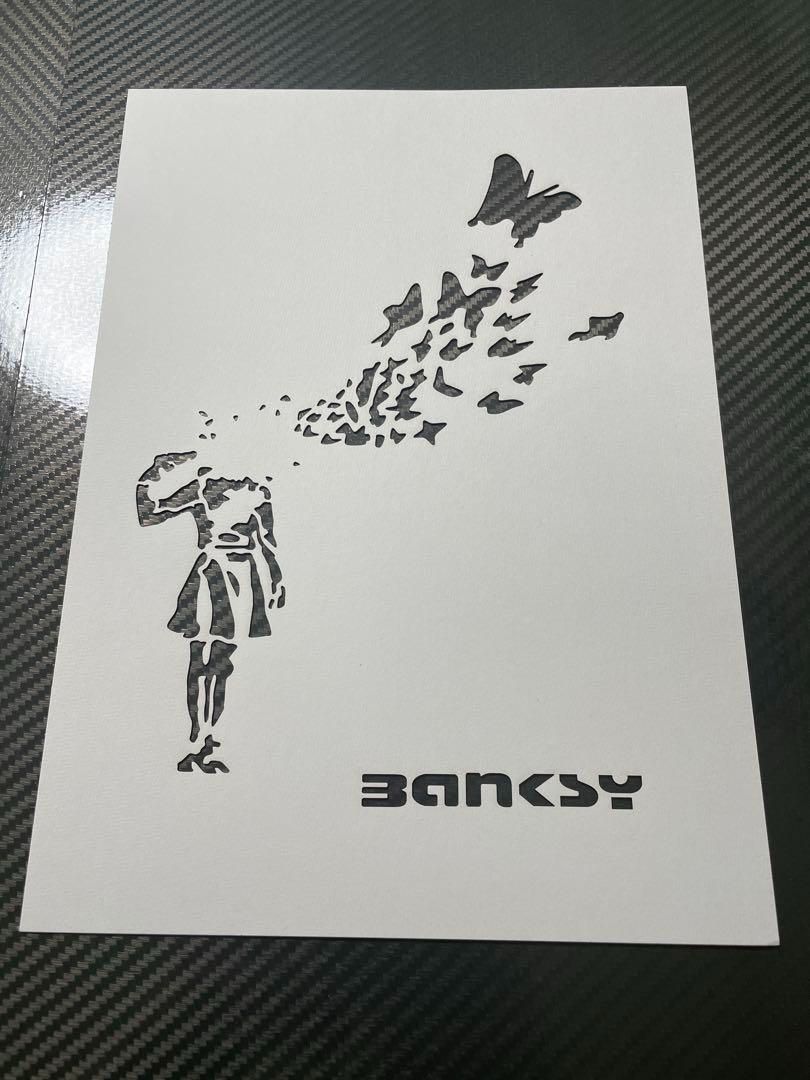 バンクシー BANKSY 拳銃と少女 A4 厚紙 ステンシルシート（054