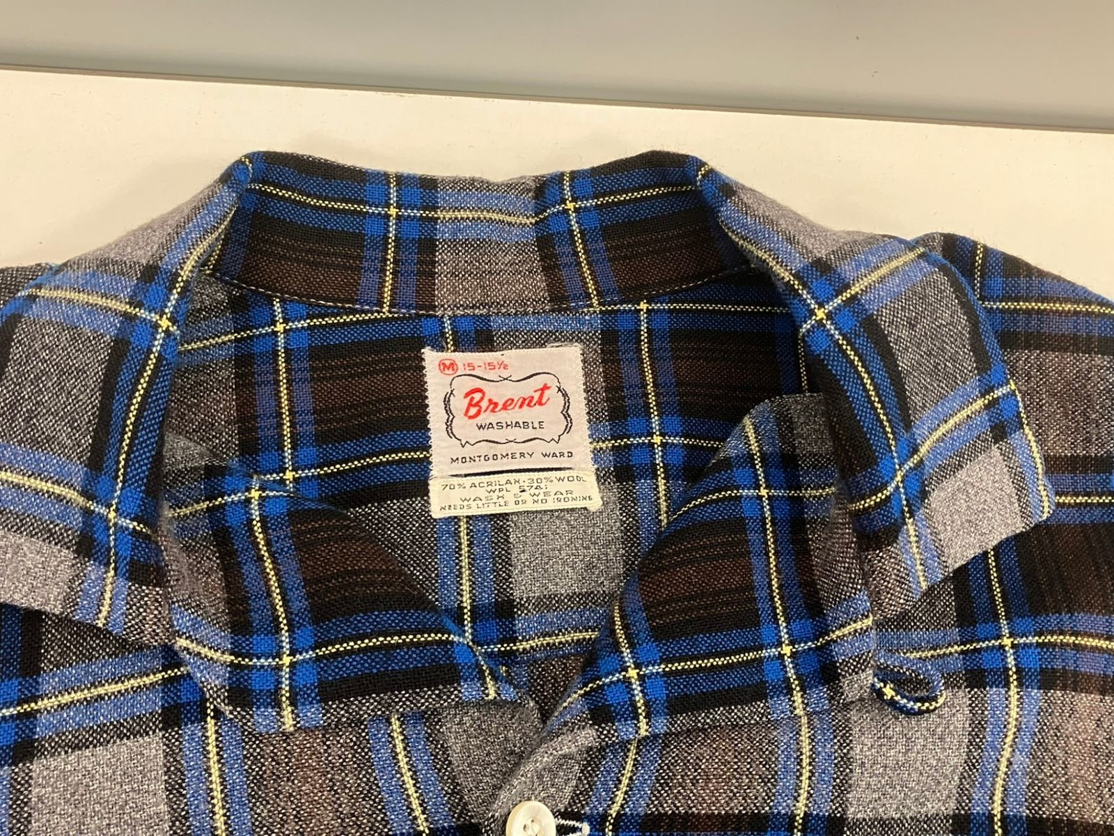 50s〜60s Brent(ブレント) ウールシャツ ビンテージ　筆記体タグ ヴィンテージ vintage 50's~60's 50~60年代 BRENT ブレント 筆記