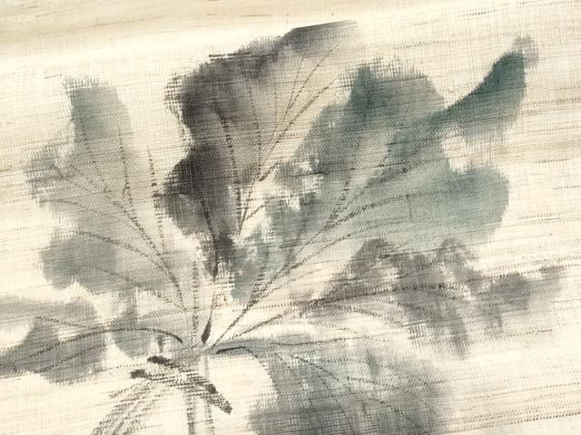 平和屋着物＊夏物　九寸名古屋帯　手描き　成り物　麻　逸品　CAAW6896fb 平和屋着物＊夏物 九寸名古屋帯 手描き 成り物 麻 逸品 CAAW6896fb 夏